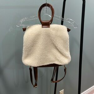Anthropologie sherpa backpack/tote